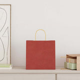VidaXL Papiertüten 250 Stück mit Griffen 26x17x25 cm rot - afbeelding 1