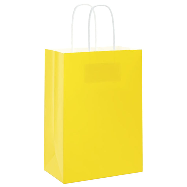 VidaXL Papiertüten 50 Stück mit Griffen 15x8x21 cm gelb