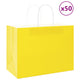 VidaXL Papiertüten 50 Stück mit Griffen 32x17x25 cm gelb