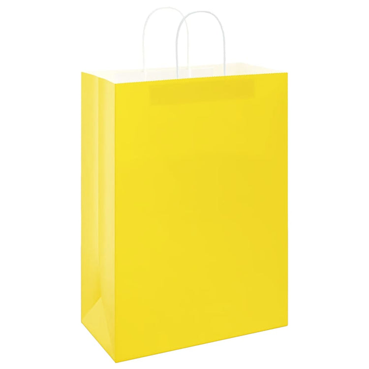 VidaXL Papiertüten 50 Stück mit Griffen 32x17x44 cm gelb