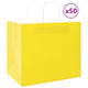 VidaXL Papiertüten 50 Stück mit Griffen 32x22x28 cm gelb