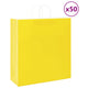 Vidaxxl Papiertüten 50 Stück mit Griffen 45x17x48 cm gelb