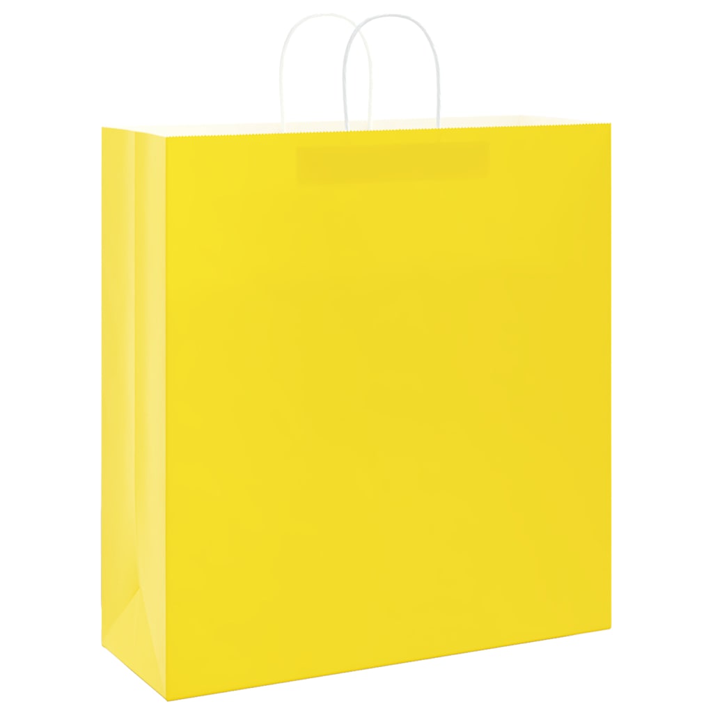 Vidaxxl Papiertüten 50 Stück mit Griffen 45x17x48 cm gelb