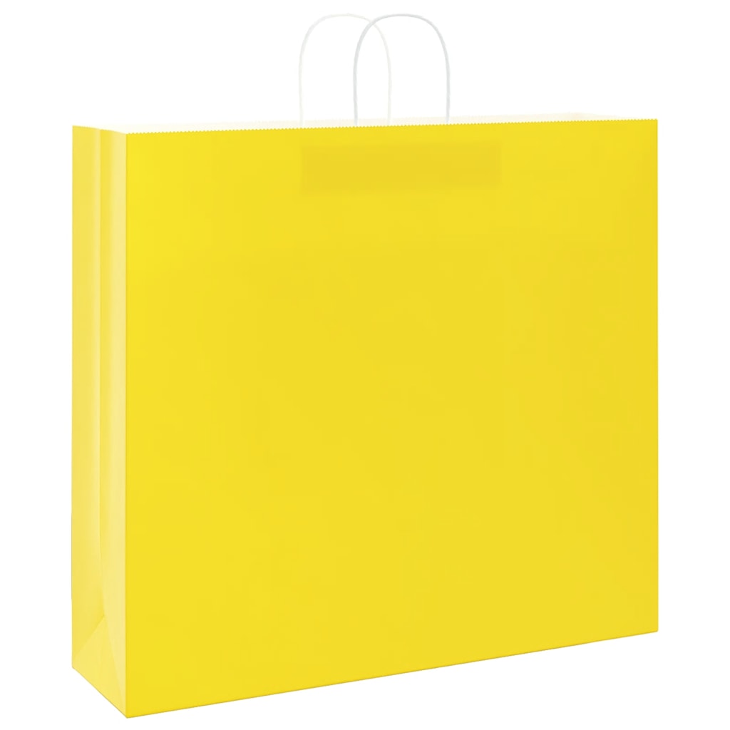VidaXL Papiertüten 50 Stück mit Griffen 54x15x49 cm gelb