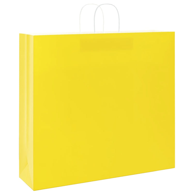 VidaXL Papiertüten 50 Stück mit Griffen 54x15x49 cm gelb