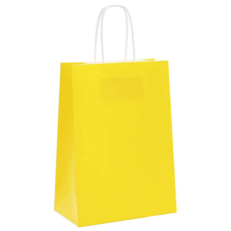 VidaXL Papiertüten 250 Stück mit Griffen 15x8x21 cm gelb