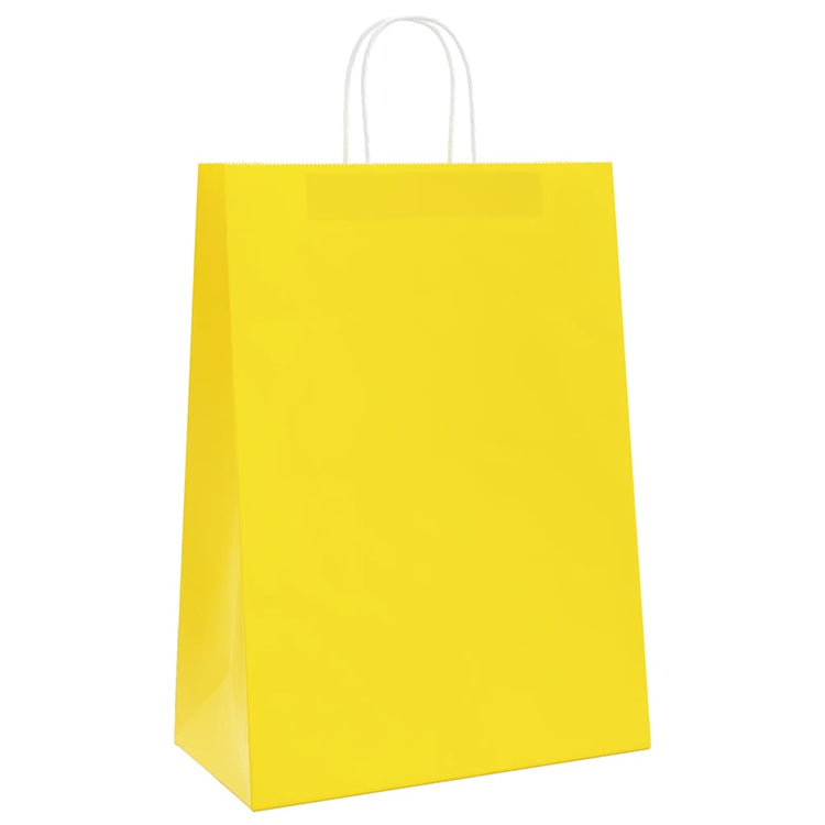 VidaXL Papiertüten 250 Stück mit Griffen 32x17x44 cm gelb