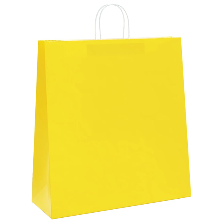 VidaXL Papiertüten 250 Stück mit Griffen 45x17x48 cm gelb