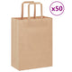 VidaXL Papiertüten 50 Stück mit Griffen 21x11x28 cm braun