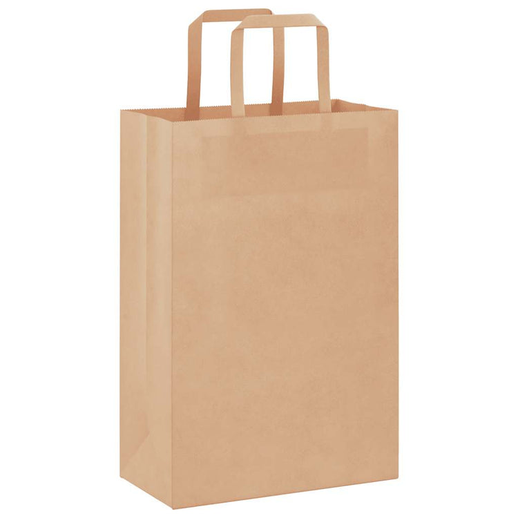 VidaXL Papiertüten 50 Stück mit Griffen 21x11x31 cm braun