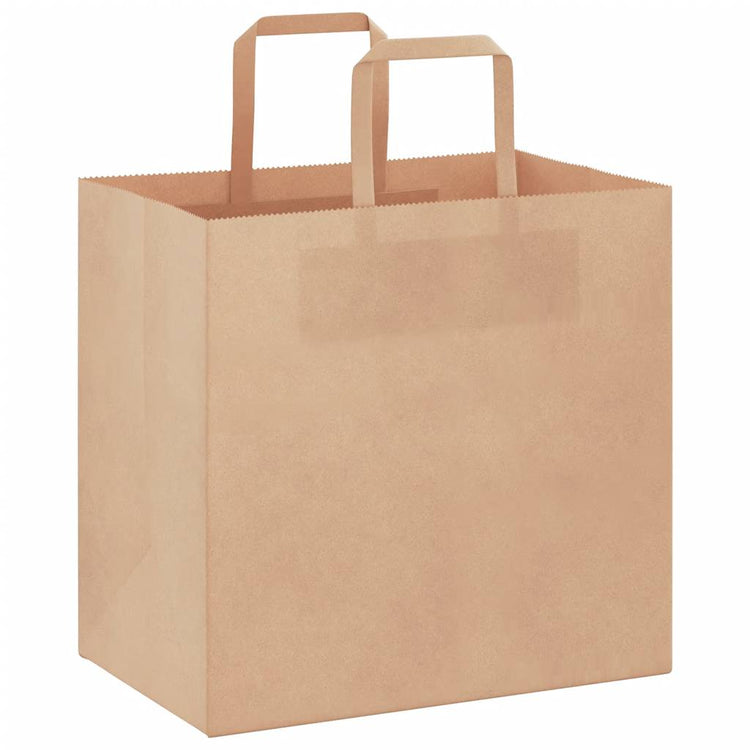 VidaXL Papiertüten 50 Stück mit Griffen 26x17x25 cm braun
