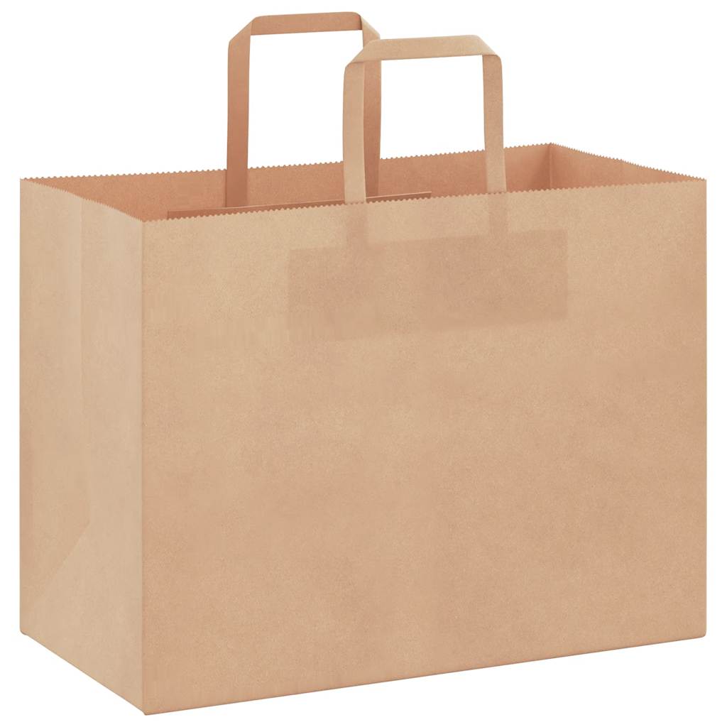 VidaXL Papiertüten 50 Stück mit Griffen 32x17x25 cm braun