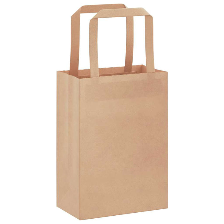 VidaXL Papiertüten 250 Stück mit Griffen 15x8x21 cm braun