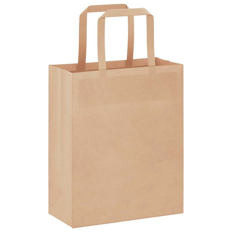 VidaXL Papiertüten 250 Stück mit Griffen 18x8x22 cm braun