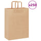VidaXL Papiertüten 250 Stück mit Griffen 26x12x35 cm braun