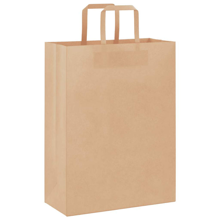VidaXL Papiertüten 250 Stück mit Griffen 26x12x35 cm braun