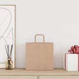 VidaXL Papiertüten 250 Stück mit Griffen 26x17x25 cm braun - afbeelding 1