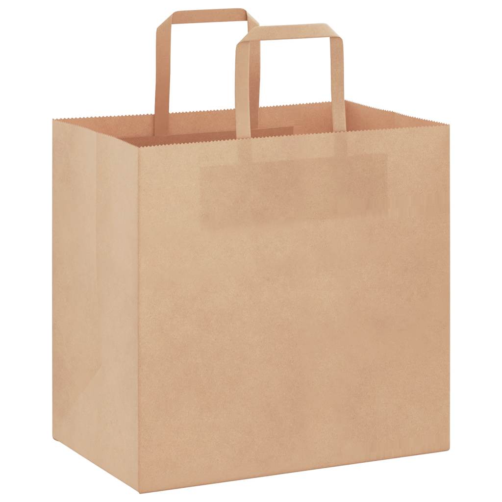 VidaXL Papiertüten 250 Stück mit Griffen 26x17x25 cm braun