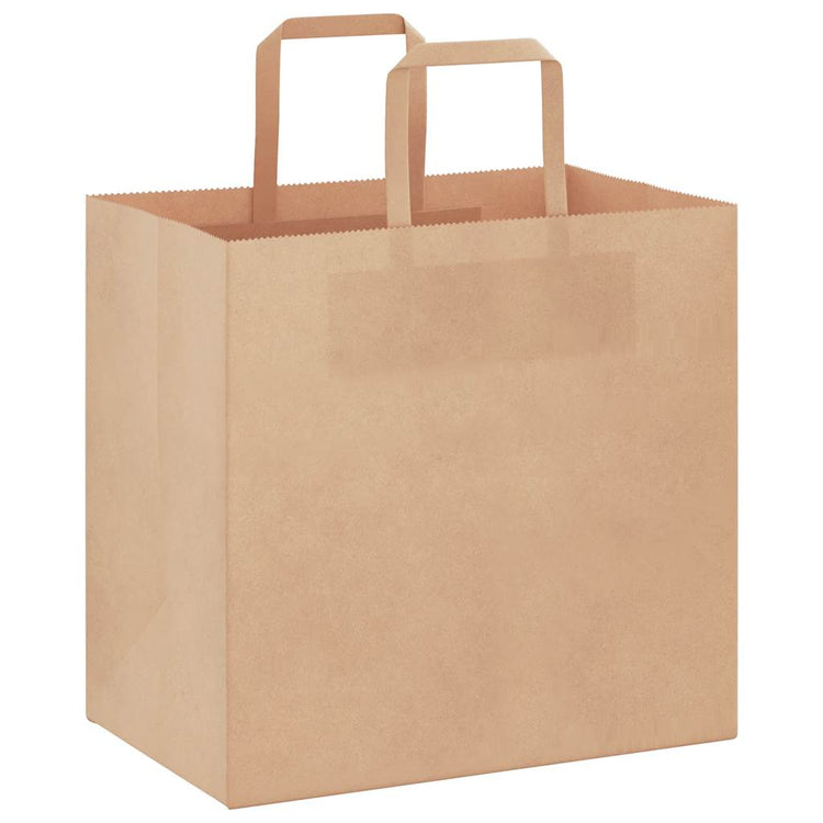 VidaXL Papiertüten 250 Stück mit Griffen 26x17x25 cm braun
