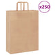 VidaXL Papiertüten 250 Stück mit Griffen 32x12x42 cm braun