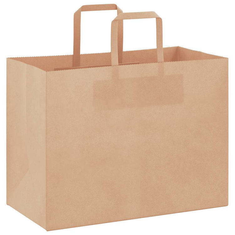 VidaXL Papiertüten 250 Stück mit Griffen 32x17x25 cm braun