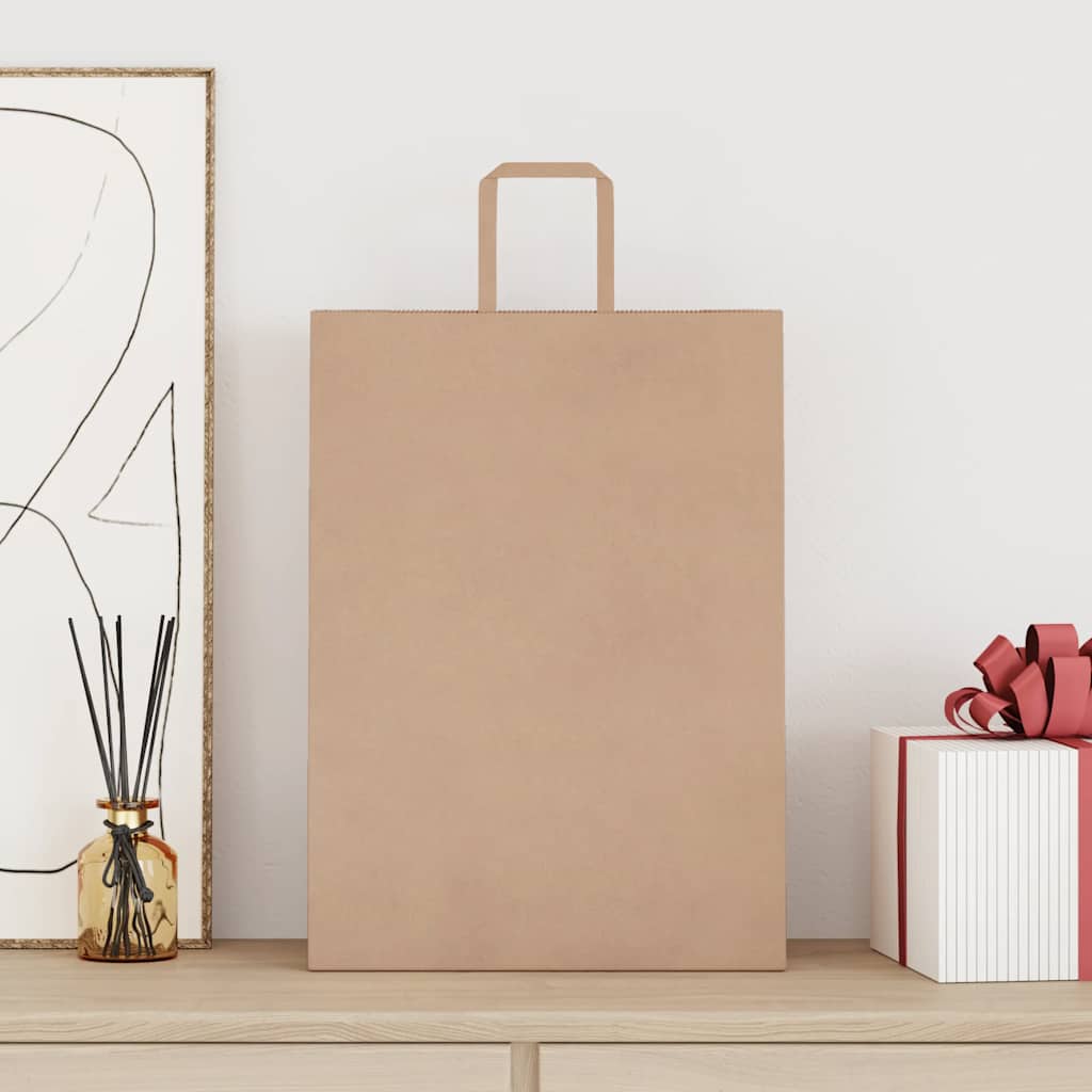 Vidaxxl Papiertüten 250 Stück mit Griffen 32x17x44 cm braun