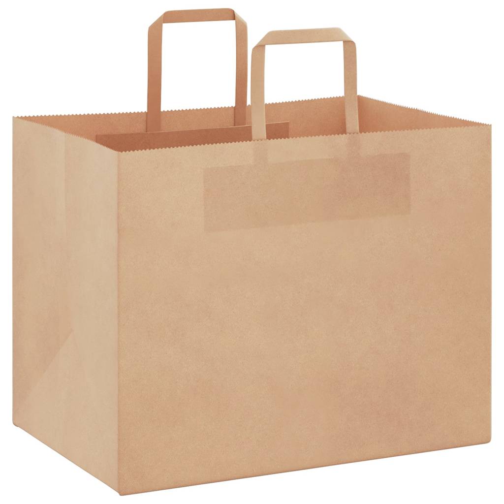 VidaXL Papiertüten 250 Stück mit Griffen 32x22x24 cm braun
