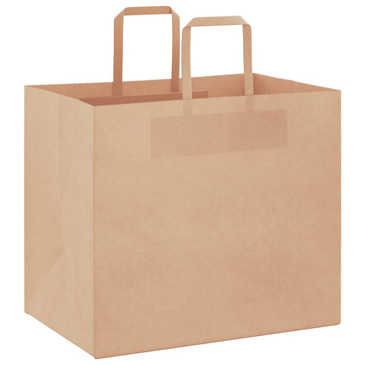 VidaXL Papiertüten 250 Stück mit Griffen 32x22x28 cm braun