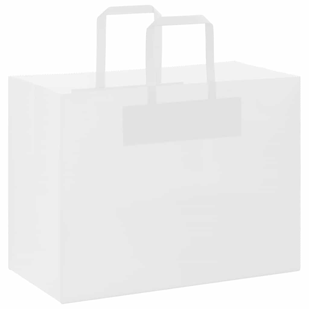 VidaXL Papiertüten 50 Stück mit Griffen 32x17x25 cm weiß