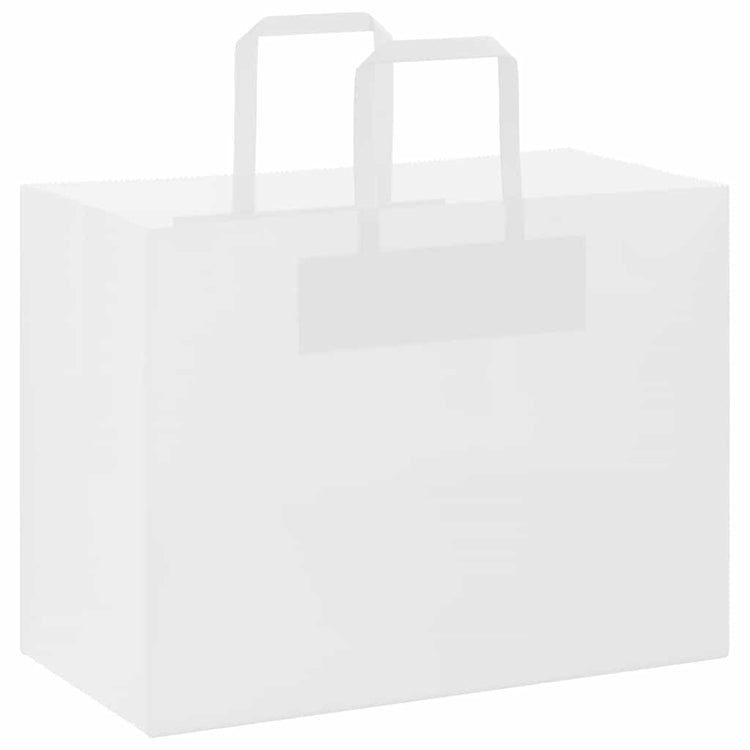 VidaXL Papiertüten 50 Stück mit Griffen 32x17x25 cm weiß