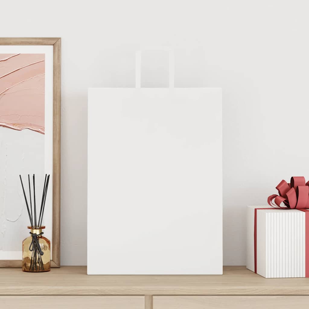 VidaXL Papiertüten 50 Stück mit Griffen 32x17x44 cm weiß
