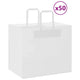 VidaXL Papiertüten 50 Stück mit Griffen 32x22x28 cm weiß