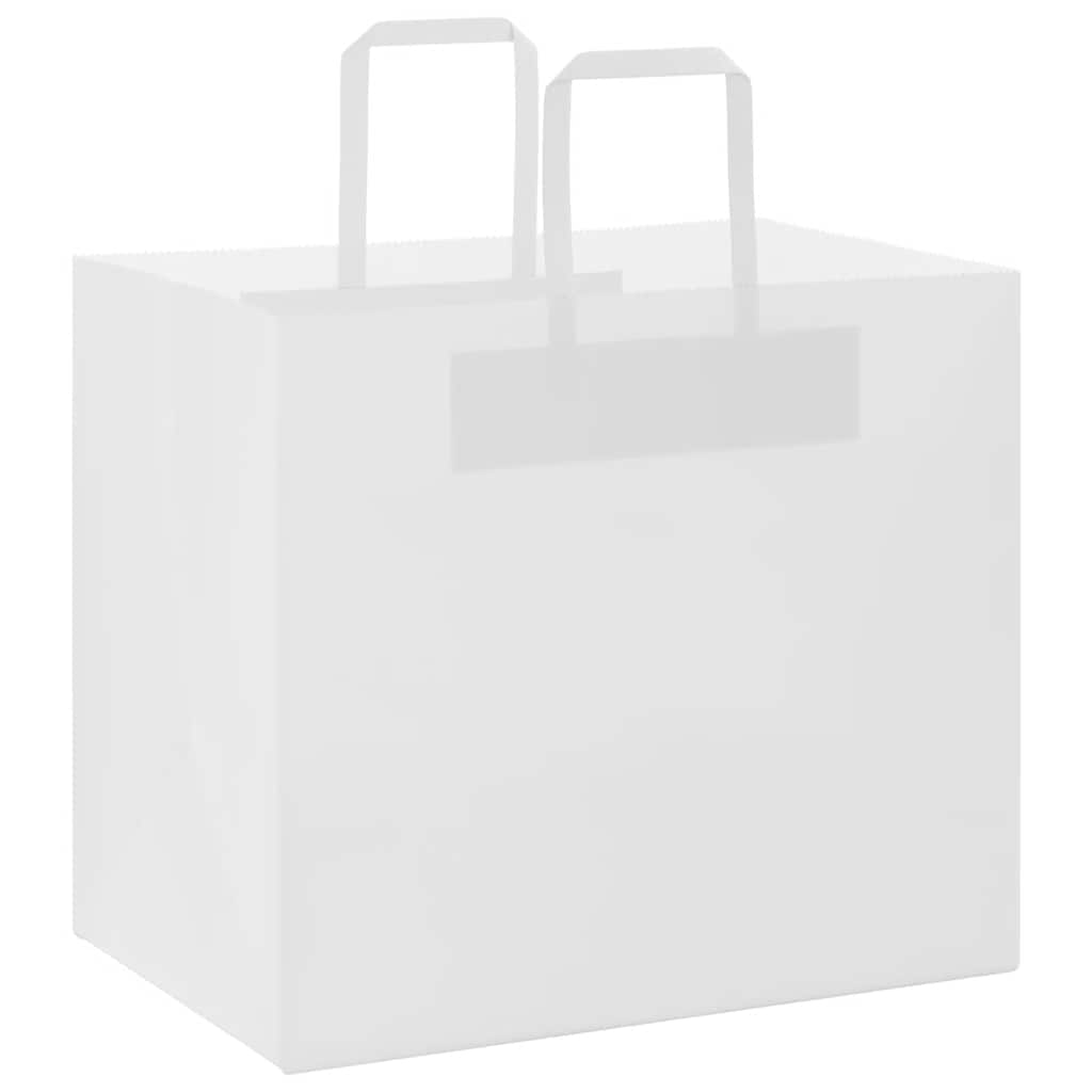 VidaXL Papiertüten 50 Stück mit Griffen 32x22x28 cm weiß