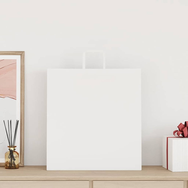 Vidaxxl Papiertüten 50 Stück mit Griffen 45x17x48 cm weiß