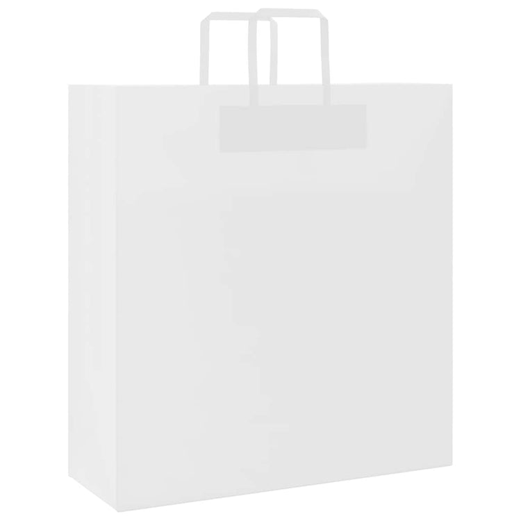 Vidaxxl Papiertüten 50 Stück mit Griffen 45x17x48 cm weiß