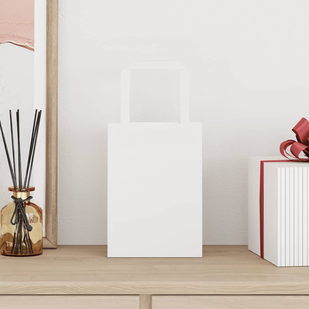 VidaXL Papiertüten 250 Stück mit Griffen 15x8x21 cm weiß