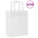 VidaXL Papiertüten 250 Stück mit Griffen 18x8x22 cm weiß