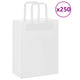 VidaXL Papiertüten 250 Stück mit Griffen 21x11x28 cm weiß