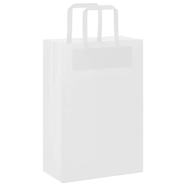 VidaXL Papiertüten 250 Stück mit Griffen 21x11x31 cm weiß