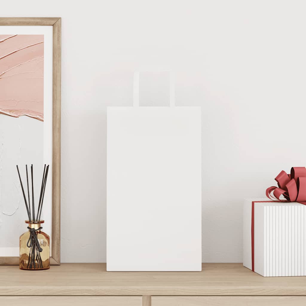 VidaXL Papiertüten 250 Stück mit Griffen 21x11x36 cm weiß