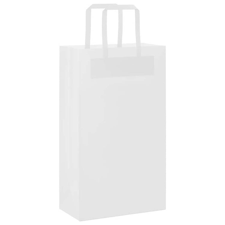 VidaXL Papiertüten 250 Stück mit Griffen 21x11x36 cm weiß