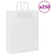 VidaXL Papiertüten 250 Stück mit Griffen 32x12x42 cm weiß