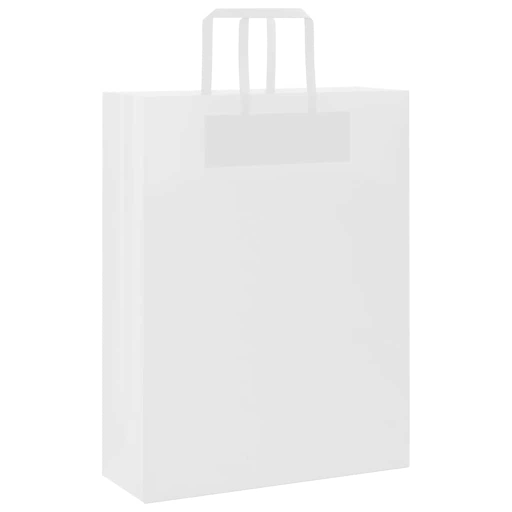 VidaXL Papiertüten 250 Stück mit Griffen 32x12x42 cm weiß