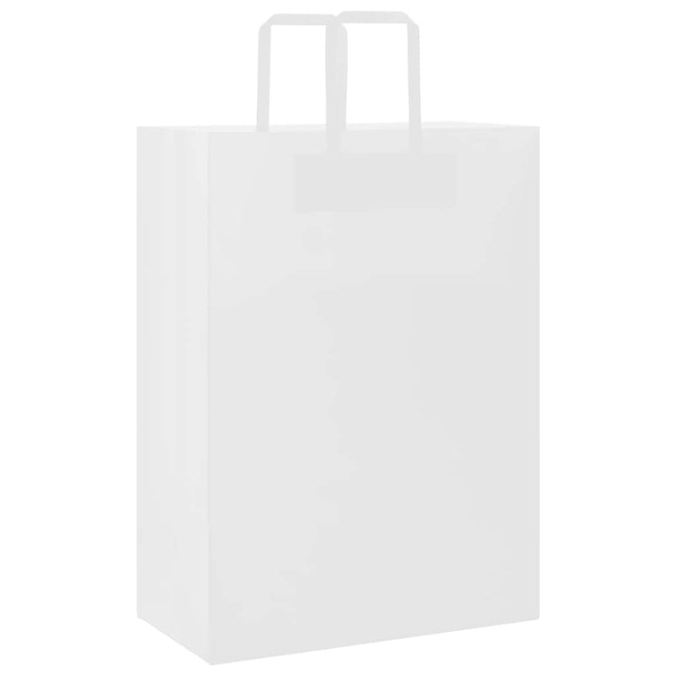 VidaXL Papiertüten 250 Stück mit Griffen 32x17x44 cm weiß