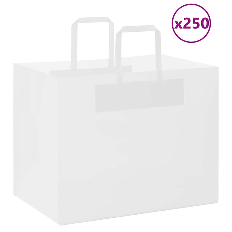 VidaXL Papiertüten 250 Stück mit Griffen 32x22x24 cm weiß