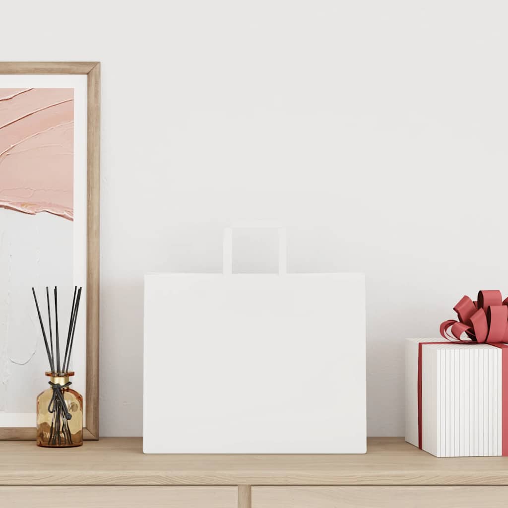 VidaXL Papiertüten 250 Stück mit Griffen 32x22x24 cm weiß