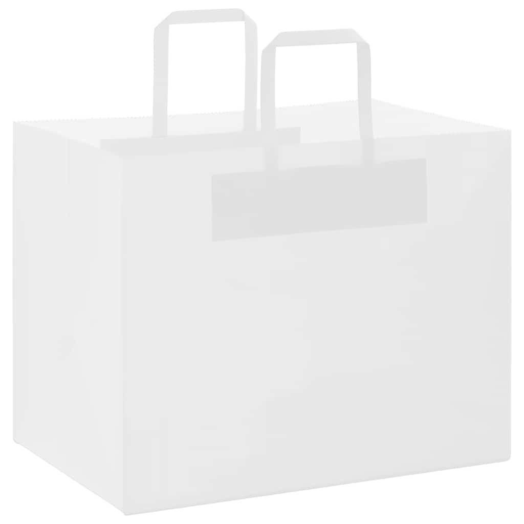 VidaXL Papiertüten 250 Stück mit Griffen 32x22x24 cm weiß