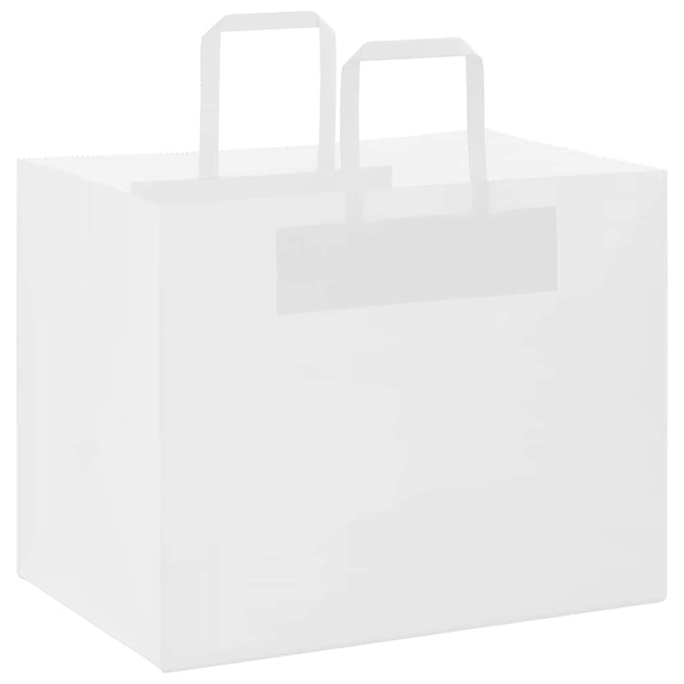 VidaXL Papiertüten 250 Stück mit Griffen 32x22x24 cm weiß