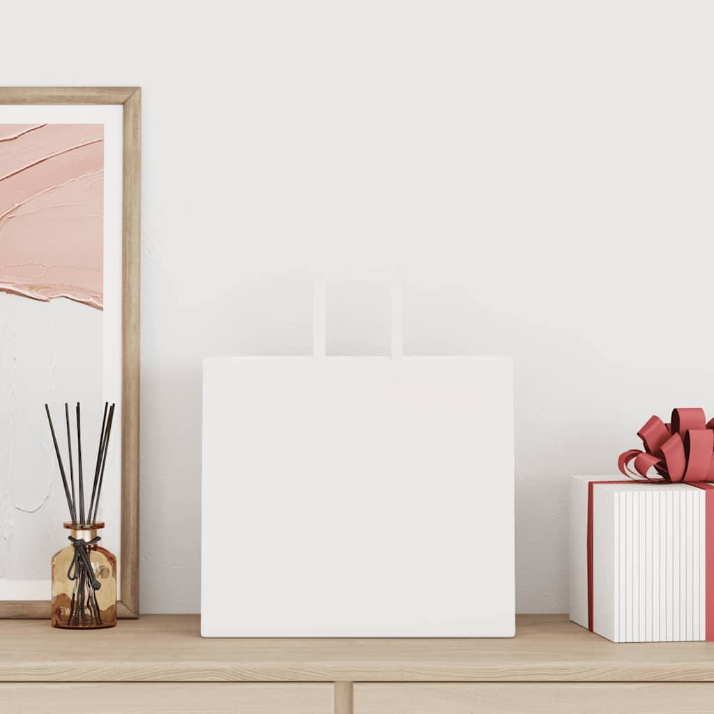 VidaXL Papiertüten 250 Stück mit Griffen 32x22x28 cm weiß
