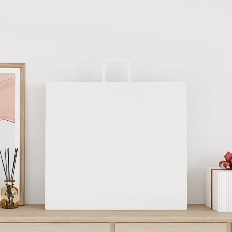 VidaXL Papiertüten 250 Stück mit Griffen 54x15x49 cm weiß